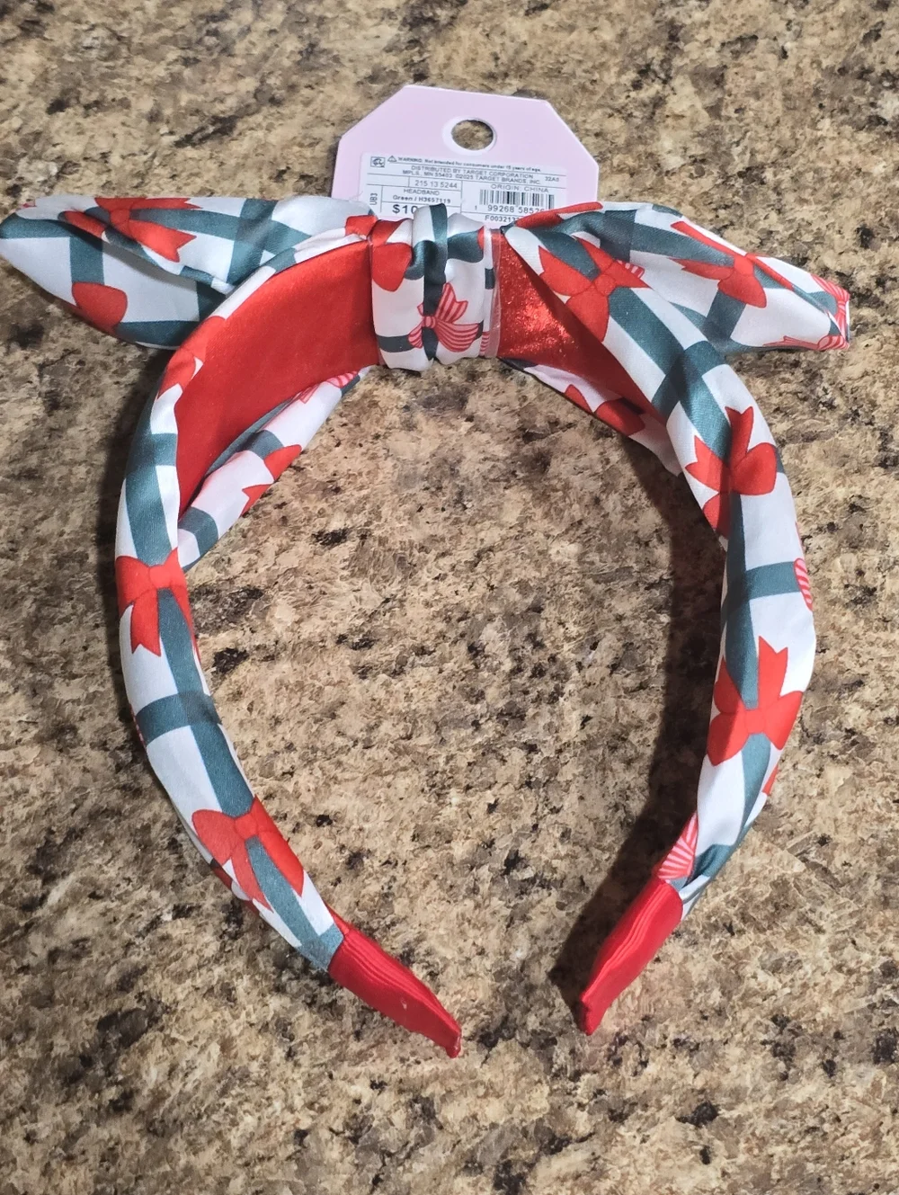 Festive Christmas Plaid Bow Headband
